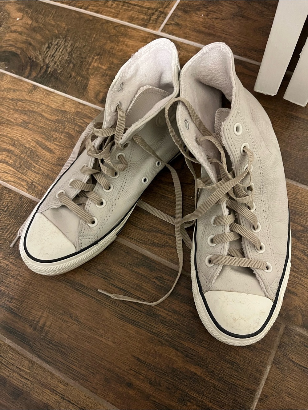 Converse White High-Top Sneaker with Yellow Insole